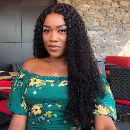 Mongolian Kinky Curly Human Hair Wigs Deep Curly HD Transparent Lace Frontal Wigs For Black Women Curly Remy Hair Wigs