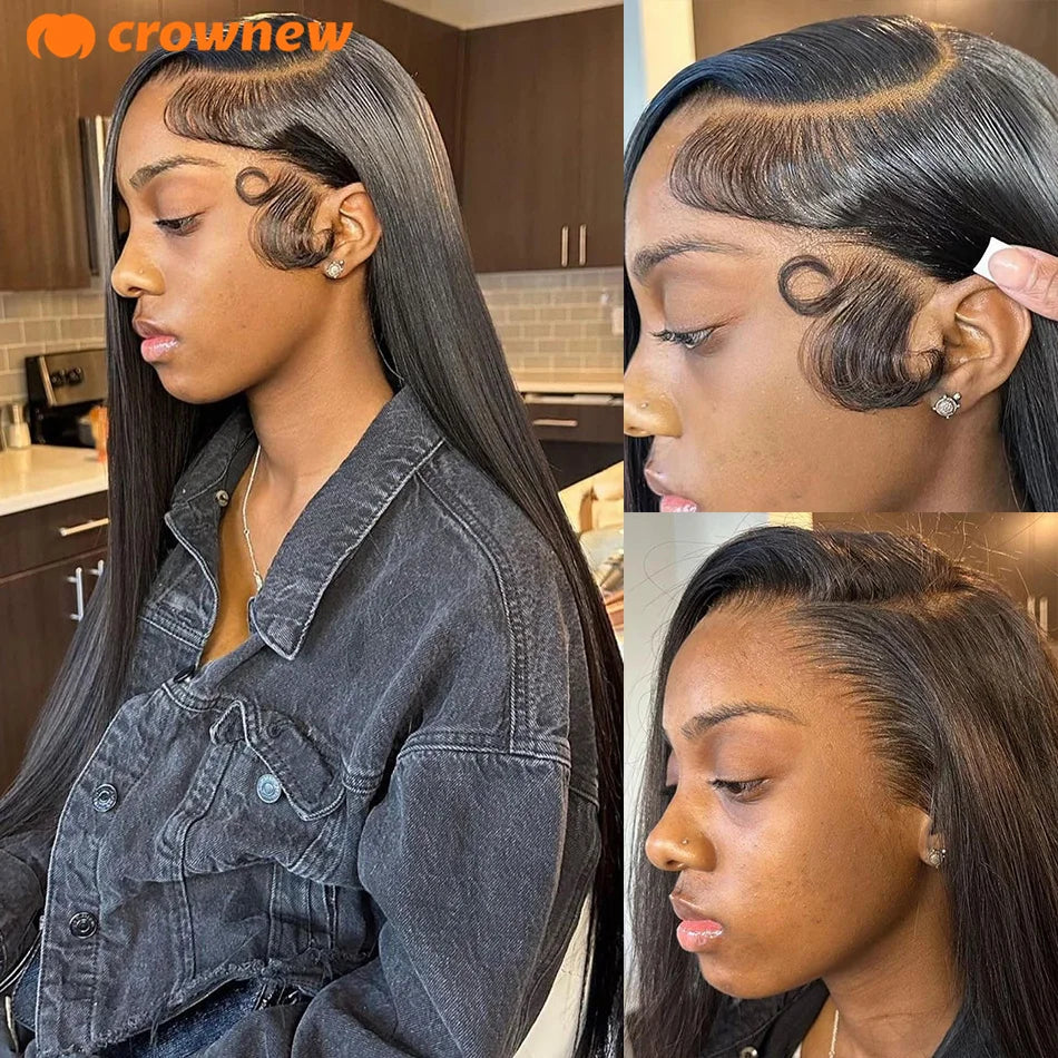 Straight Lace Front Wigs Human Hair 13x4 13x6 HD Lace Frontal Wigs Human Hair 200% Real 34" Straight Human Hair Wigs Pre plucked