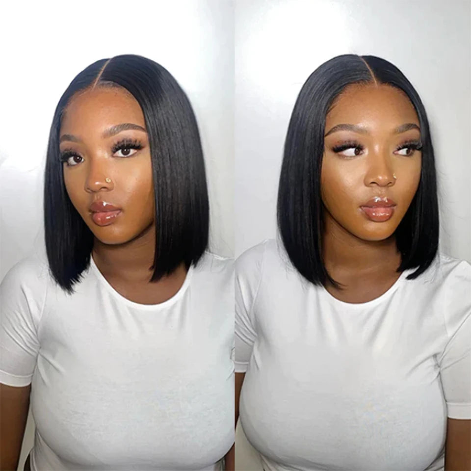 Straight Bundles 100% Human Hair Natural Color Sew In Weaves Short Human Hair Bundles Deal Bob Wig Style Extensiónes De Cabello