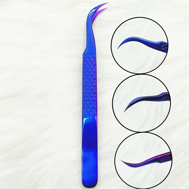 1PC Eyelash Extension Tweezers Lash Applicator Tool Stainless Curved Straight For Eyelash Tongs False Clip Makeup Nail Art Tool
