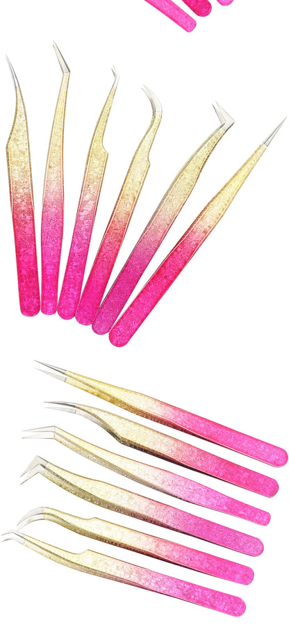 1 Pc Eyebrow Tweezers for Lashes Artists Ice Flower Anti-Static Stainless Steel Eyelash Extension Makeup Tweezer Tools