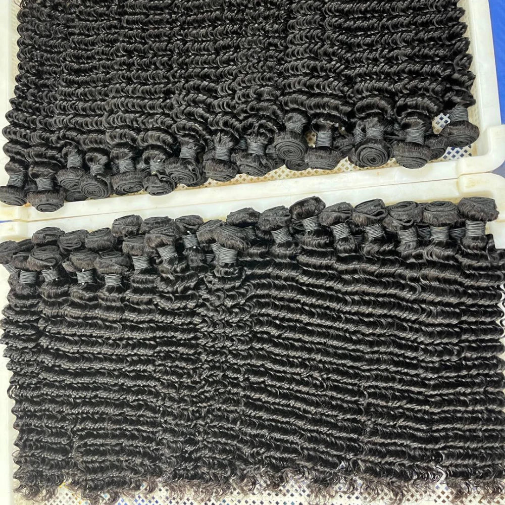 UNICE Hair Deep Wave Human Hair Bundles 1/3/4 PCS Deal 100Gram Per Bundle Human Hair Sew-in Weaves
