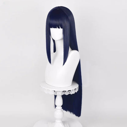 Synthetic Wig New! Anime Hyuga Hinata Straight Synthetic Hair Neat Bang Cosplay Wigs