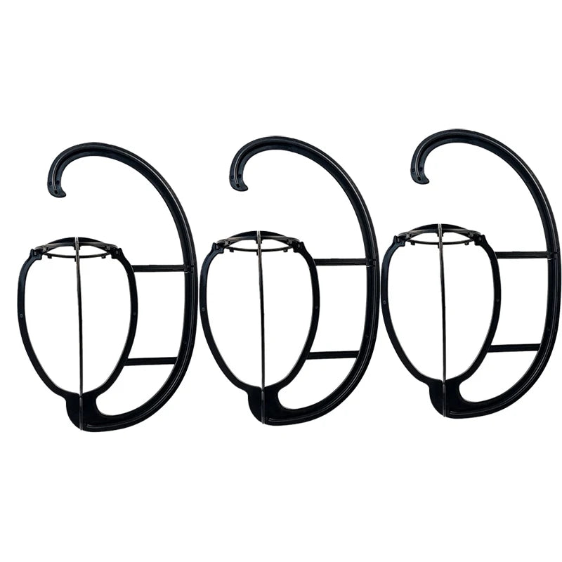 Hanging wig stand, wig holder for multiple wig stands, for hair extensions, wigs and accessories (3 pcs.)