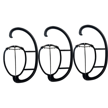 Hanging wig stand, wig holder for multiple wig stands, for hair extensions, wigs and accessories (3 pcs.)