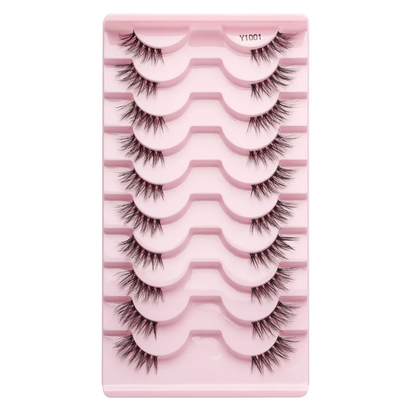 Cat Eye Lash 3/5/10 Pairs Half Lashes Natural Long False Eyelashes Wispy 3D Mink Lashes Volume Faux Cilios Extension Makeup Tool