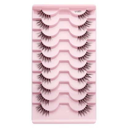 Cat Eye Lash 3/5/10 Pairs Half Lashes Natural Long False Eyelashes Wispy 3D Mink Lashes Volume Faux Cilios Extension Makeup Tool