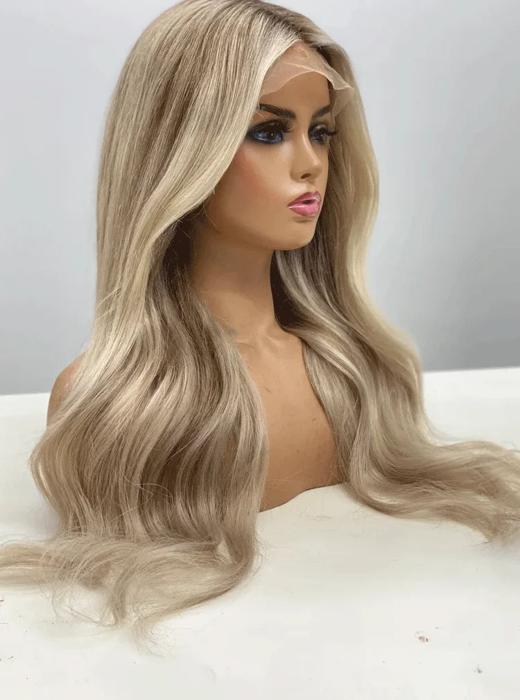 Blonde balayage full lace wigs Synthetic hair wig custom wigs lace front wigs blonde Cosplay For Women lace wigs glueless wigs