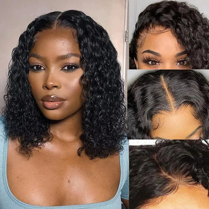 Wear And Go Water Wave Bob Wigs For Women Human Hair Wet And Wavy Glueless Wig Ready To Go Human Hair Wigs Pre Cut Lace Hair Wig