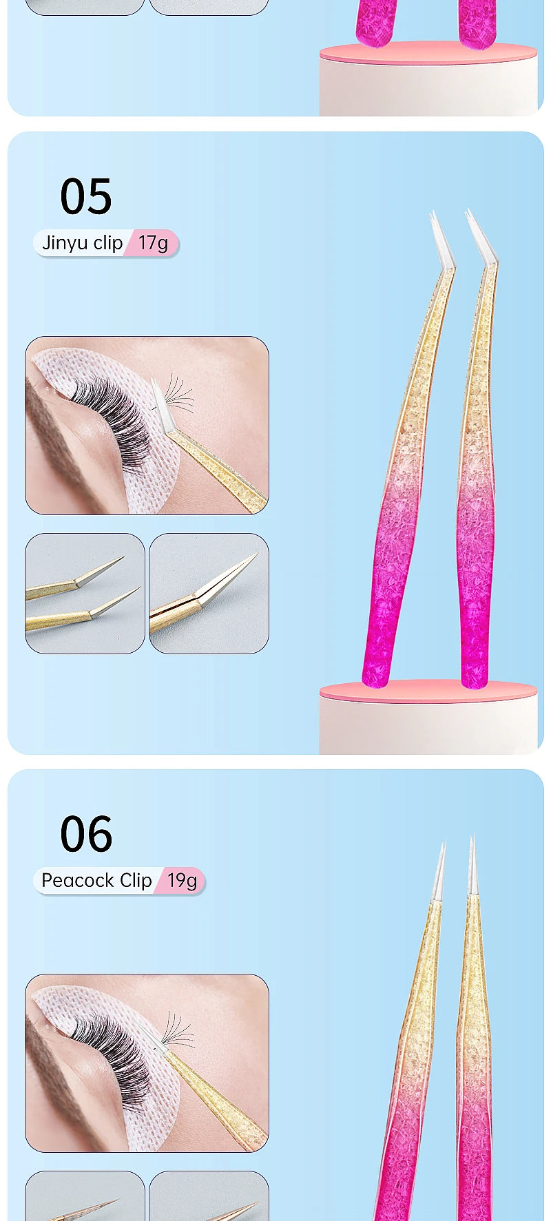 1 Pc Eyebrow Tweezers for Lashes Artists Ice Flower Anti-Static Stainless Steel Eyelash Extension Makeup Tweezer Tools