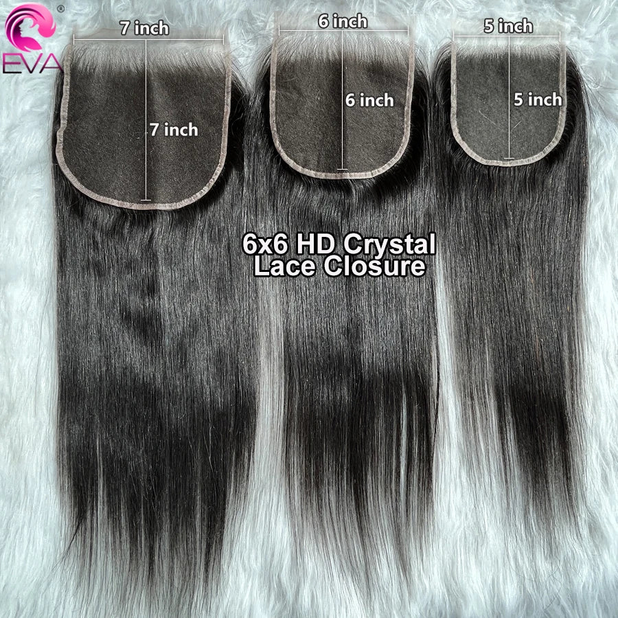 Invisible 5x5 HD Lace Closure Melt Skin Pre Plucked HD Transparent Lace Straight 6x6 7x7 HD Lace Closures Only 100% Human Hair
