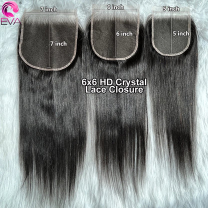 Invisible 5x5 HD Lace Closure Melt Skin Pre Plucked HD Transparent Lace Straight 6x6 7x7 HD Lace Closures Only 100% Human Hair