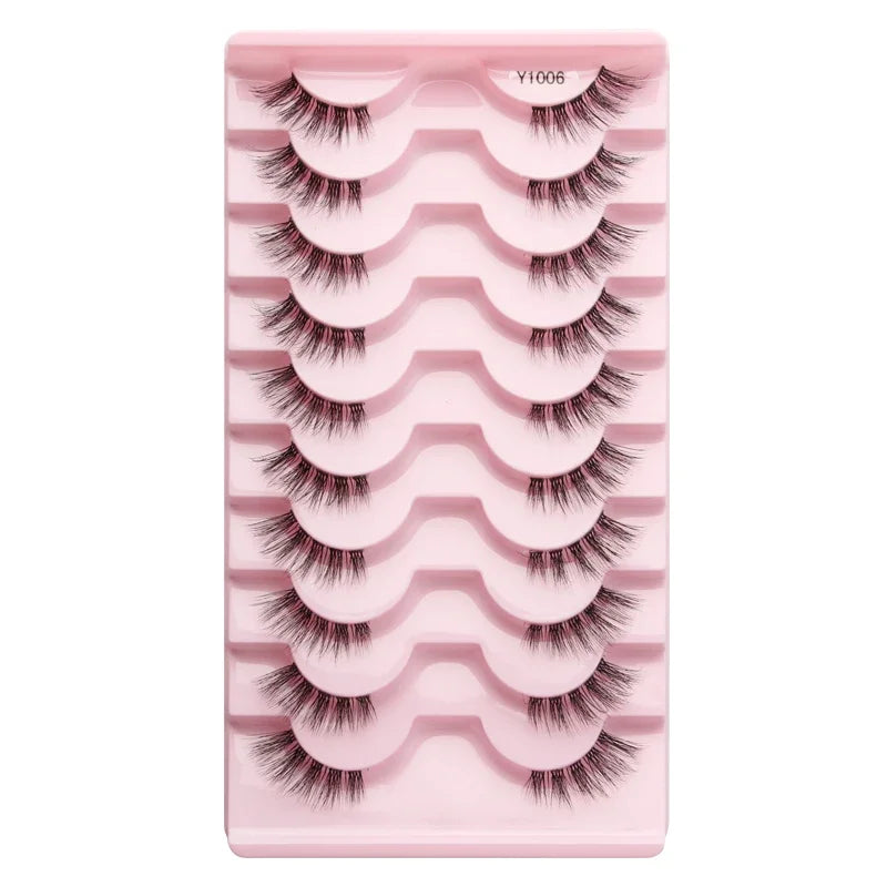 Cat Eye Lash 3/5/10 Pairs Half Lashes Natural Long False Eyelashes Wispy 3D Mink Lashes Volume Faux Cilios Extension Makeup Tool