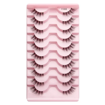 Cat Eye Lash 3/5/10 Pairs Half Lashes Natural Long False Eyelashes Wispy 3D Mink Lashes Volume Faux Cilios Extension Makeup Tool