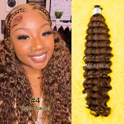 No Weft Vietnamese Human Hair Bulk Deep Wave For Braiding 18-30inches Remy Hair Extensions Virgin  Deep Curly 100% Cabelo humano