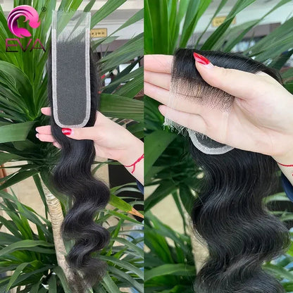 100% Real HD Lace Closure 2x6 Deep Parting HD Lace Human Hair Closures Straight Hair Pre Plucked Body Wave HD Lace Closure Only