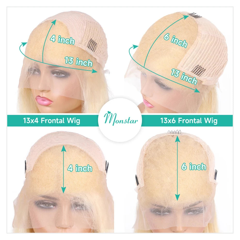 13x4 13x6 Blonde bob Wig Lace Front Human Hair Wigs 613 Straight HD Lace Frontal Wig Bob Glueless Wig Human Hair Ready To Wear
