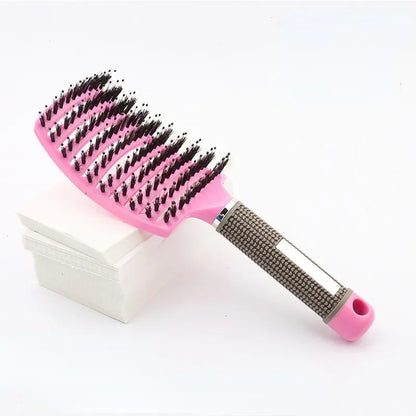 Hairbrush Bristle&Nylon Women Wet Curly Detangle Hair Brush Hair Brushes Scalp Massage Comb for Salon Hairdressing Styling Tools