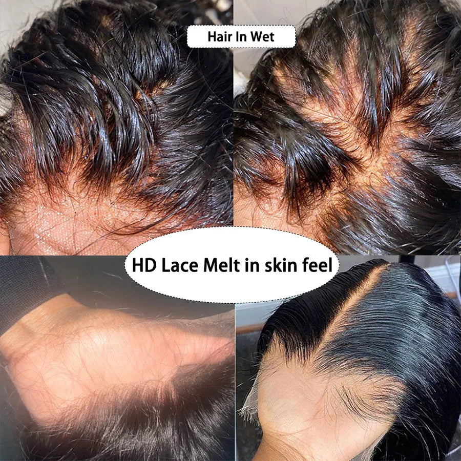 7x7 6x6 5x5 HD Lace Closure Pre Plucked Full 13x4 13x6 HD Lace Frontal Only Small Knots HD Lace Melt Skins Human Hair For Women