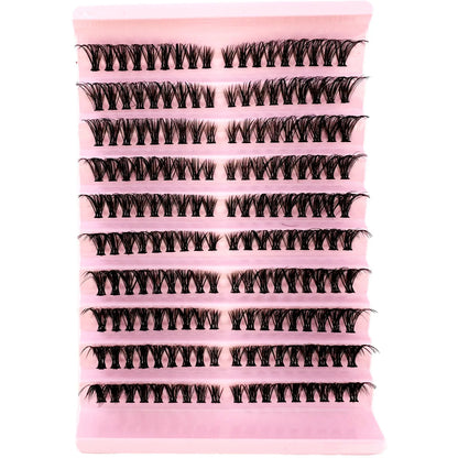 200 Pieces DIY Personal Lashes 40P Eyelash Cluster Natural Look Wispy Lashes 9-16MM D Curly Hair Personal Clusters Lashes Fluffy
