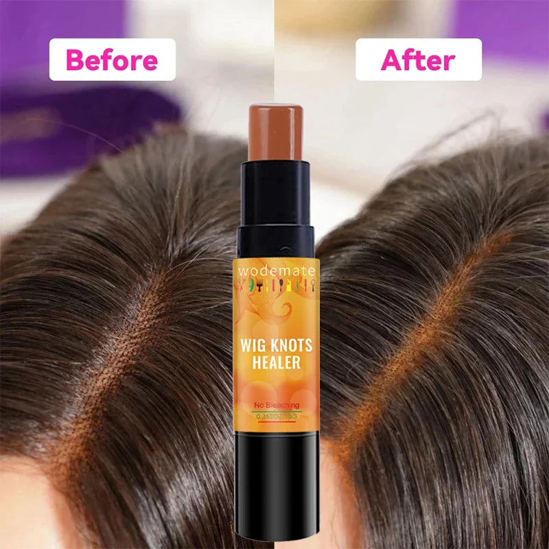 Lace Tint Stick Waterproof Wig Knots Healer With Brush Portable Lace Dyeing Stick Wig Grids Concealer For Frontal Hairline