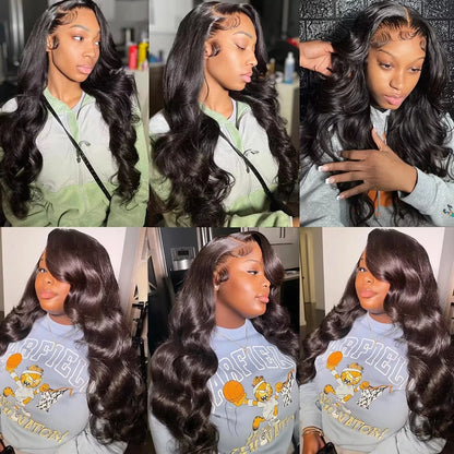13x6 Hd Lace Frontal Wig Human Hair 30 Inch 13x4 Hd Transparent Lace Front Preplucked Black Body Wave Human Hair Wigs for Women