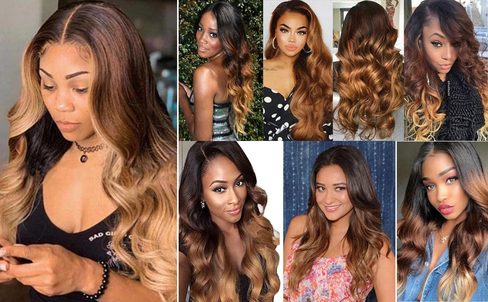 Body Wave Bundles With Closure 100% Human Hair Weave Bundles With Closure 70g/pc Brazilian Hair Weave Ombre Bundles With Closure