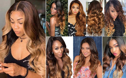 Body Wave Bundles With Closure 100% Human Hair Weave Bundles With Closure 70g/pc Brazilian Hair Weave Ombre Bundles With Closure