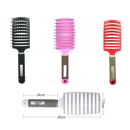 Hair Scalp Massage Comb Nylon Hairbrush Anti-Static Wet Curly Detangle Hair Brush Girls Salon Hairdressing Styling Brush Tool