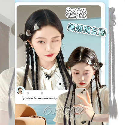 Ponytail Extension Bow Claw Curly Wavy Clip in Hairpiece Ponytail Hair Extensions Long Pony Tail Synthetic for Women Girl Daily