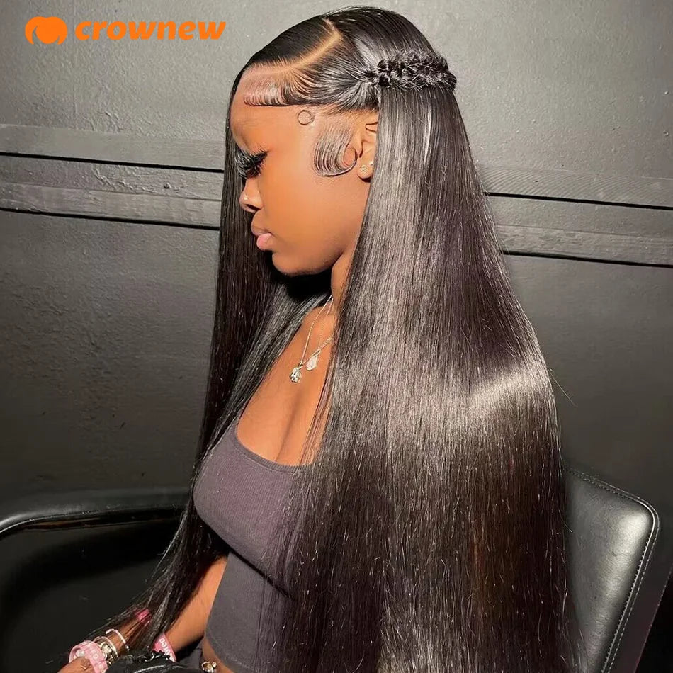 Straight Lace Front Wigs Human Hair 13x4 13x6 HD Lace Frontal Wigs Human Hair 200% Real 34" Straight Human Hair Wigs Pre plucked