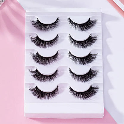 7 Pairs Pack 3D Wispy Cat Eye Fake Lashes Natural Look