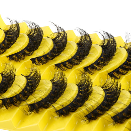 3D Mink Lashes 3/10 Pairs Cat Eye Half Lashes Natural Long False Eyelashes Strip Makeup Soft Fake Eyelash Extension Make Up Tool