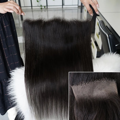 HD Lace Frontal Closure 5x5 13x4 Transparent Softer Invisible Lace Free Part Human Hair Frontal Natural Color Straight
