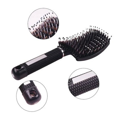 Hair Brush Scalp Massage Comb Hairbrush Boar Bristle Nylon Women Wet Curly Detangle Hair Brush Salon Hairdressing Styling Tool