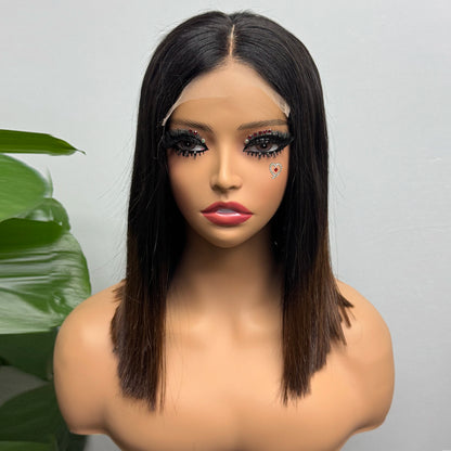 Vietnamese Human Hair 300% Density Double Drawn Bone Straight Bob Human Hair Wigs 5x5 Transparent Lace Closure Wig for Women