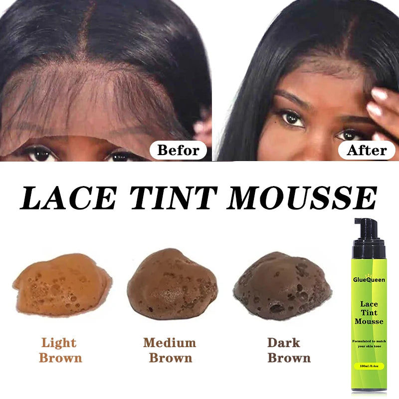 Lace Tint Mousse For Front Wigs 100ml Light / Medium / Dark Melt Lace Dye Skin Tone Tint Foam For Black Women