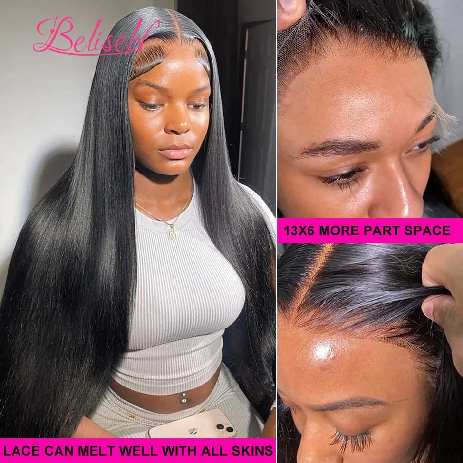13x6 HD Lace Frontal Wig Straight Glueless Human Hair Wigs 13x4 Lace Front Wig Human Hair for Black Women 5x5 Lace Closure Wig