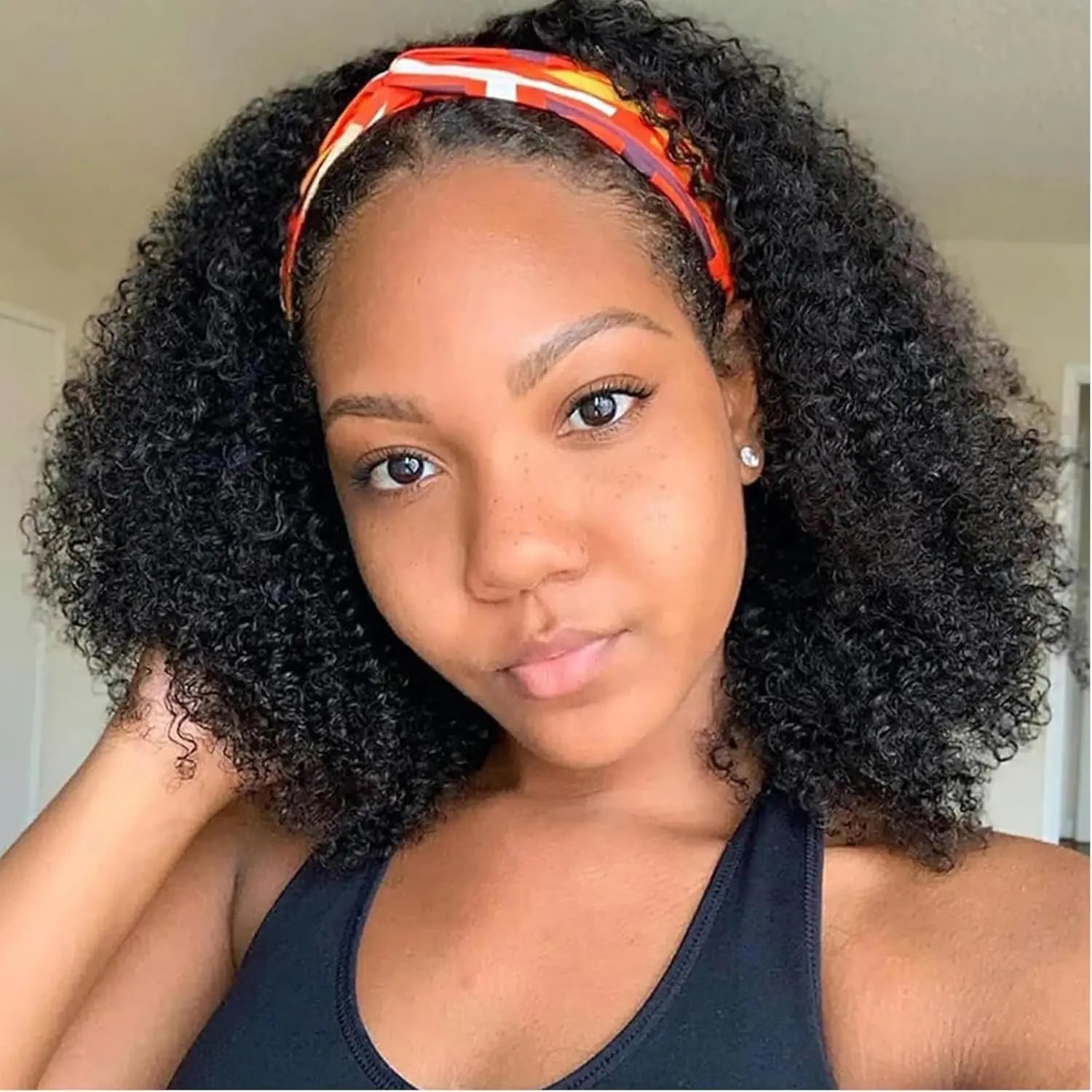 Headband Wig Kinky Curly Human Hair Bundles  10-32 InchesExtension 100g/1PC Brazilian Virgin Hair Natural Black Color