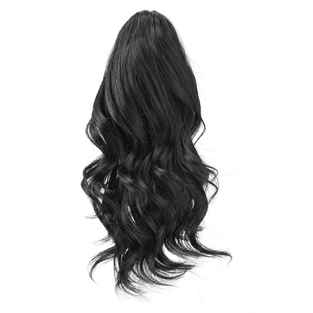 Ponytail Extension Synthetic Hair 10" Claw Clip in Short Curly Wavy Ponytail Hairpiece for Women Girls Daily Use