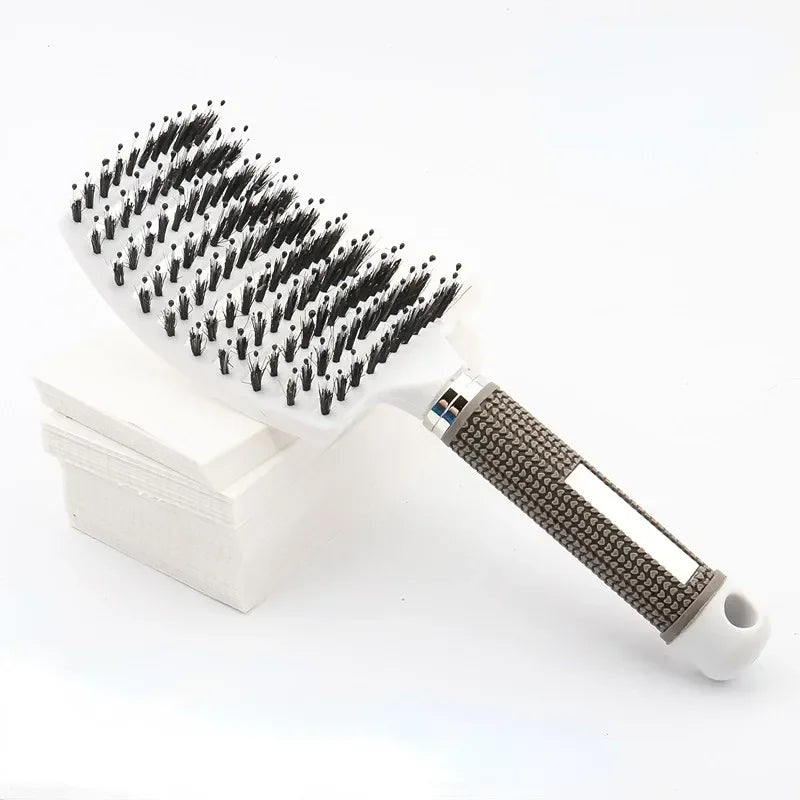 Hairbrush Bristle&Nylon Women Wet Curly Detangle Hair Brush Hair Brushes Scalp Massage Comb for Salon Hairdressing Styling Tools