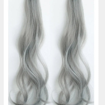 Synthetic Wigs 1 Pair 50Cm Fashion One-piece Slightly Curly Highlights Wig Natural Seamless Hair Accessories