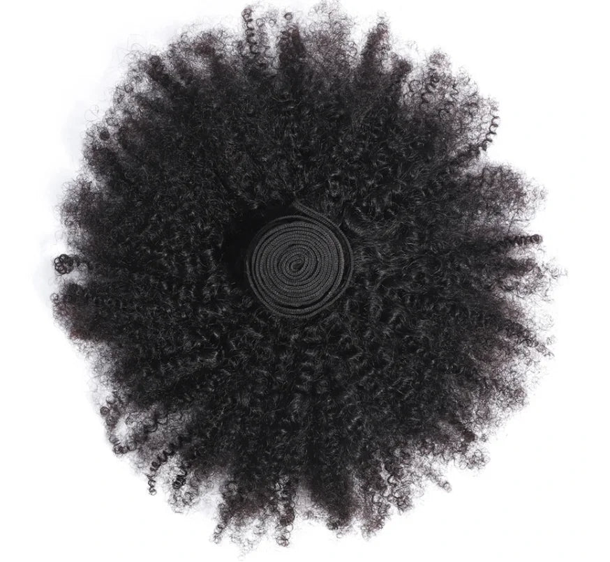 Raw Vietnamese Hair Afro Kinky Bulk 3 Bundles 100% Human Hair Weave Bundles Remy Hair Extensions Natural Black Color 8-30 Inches