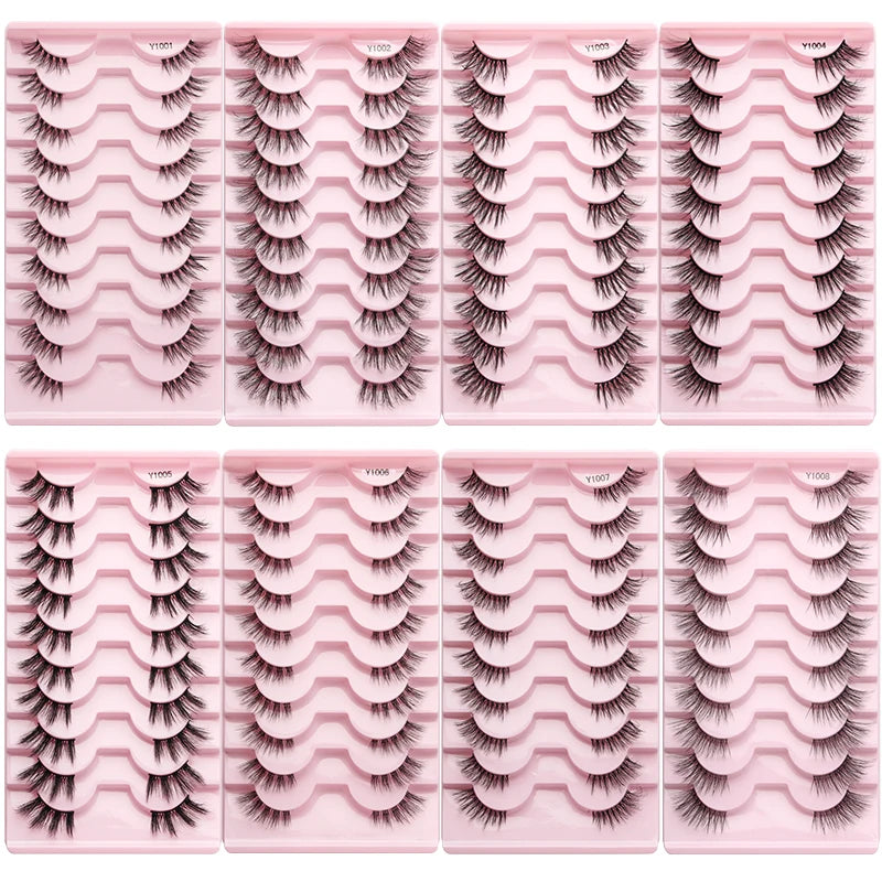 Cat Eye Lash 3/5/10 Pairs Half Lashes Natural Long False Eyelashes Wispy 3D Mink Lashes Volume Faux Cilios Extension Makeup Tool