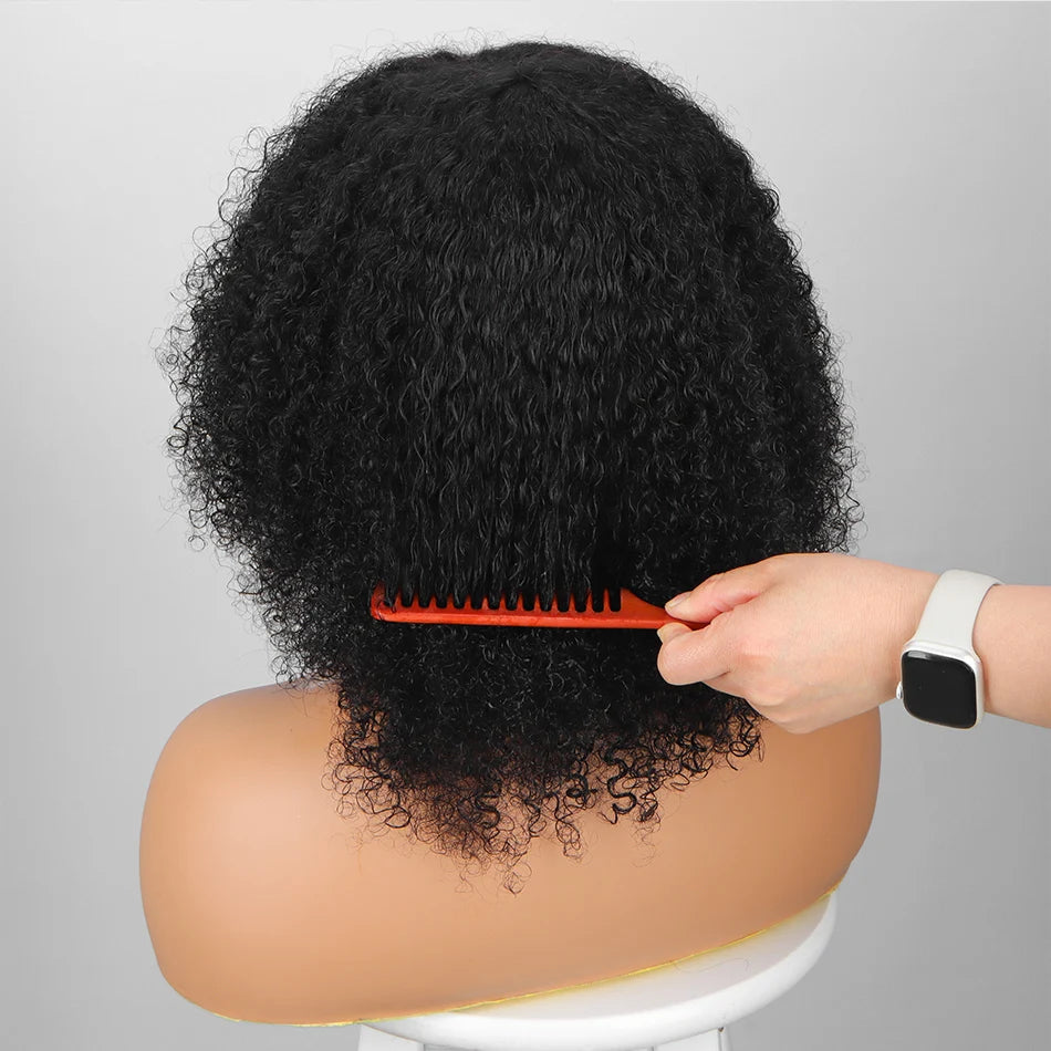 Afro Wigs Curls Short Curly Afro Kinky Wig 70s Bouncy Human Wigs Cosplay and Daily Two Styles Wigs