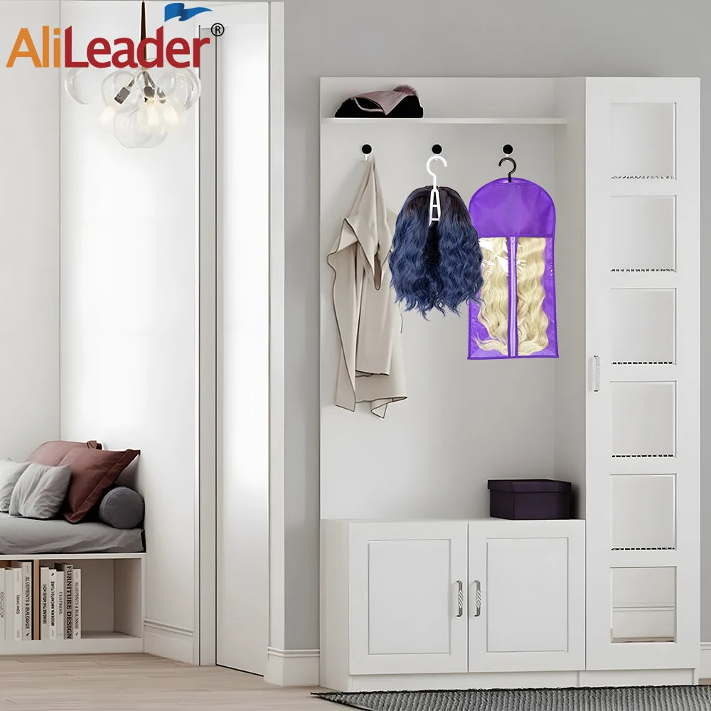 Wig Storage Bag Dust Proof Storage Carrier Case For Wigs Hair Extensions Hairpiece Storage Portable Travel Hair Bag With Hanger