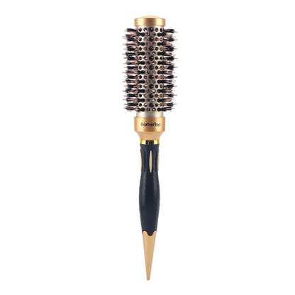 New Handle Round Rolling Brush Straight Twill Hair Comb Boar Bristle Round Barrel Hair Curling Brush Hairdressing Styling Tool