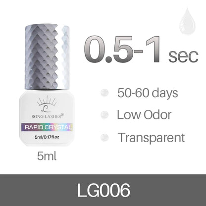 SONG LASHES Euelashes Glue 0.5 -1 Sec Drying For Eyelash Extensions  5ml transparent Clear Glue  False lash glue tools