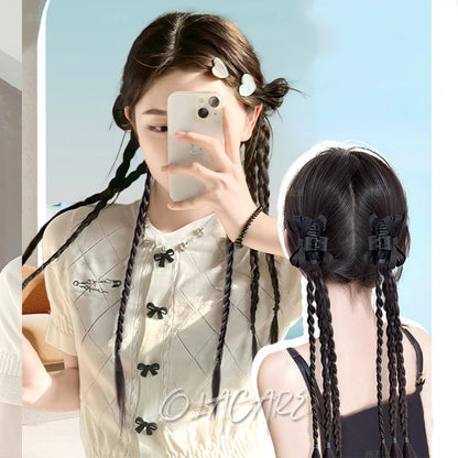 Ponytail Extension Bow Claw Curly Wavy Clip in Hairpiece Ponytail Hair Extensions Long Pony Tail Synthetic for Women Girl Daily