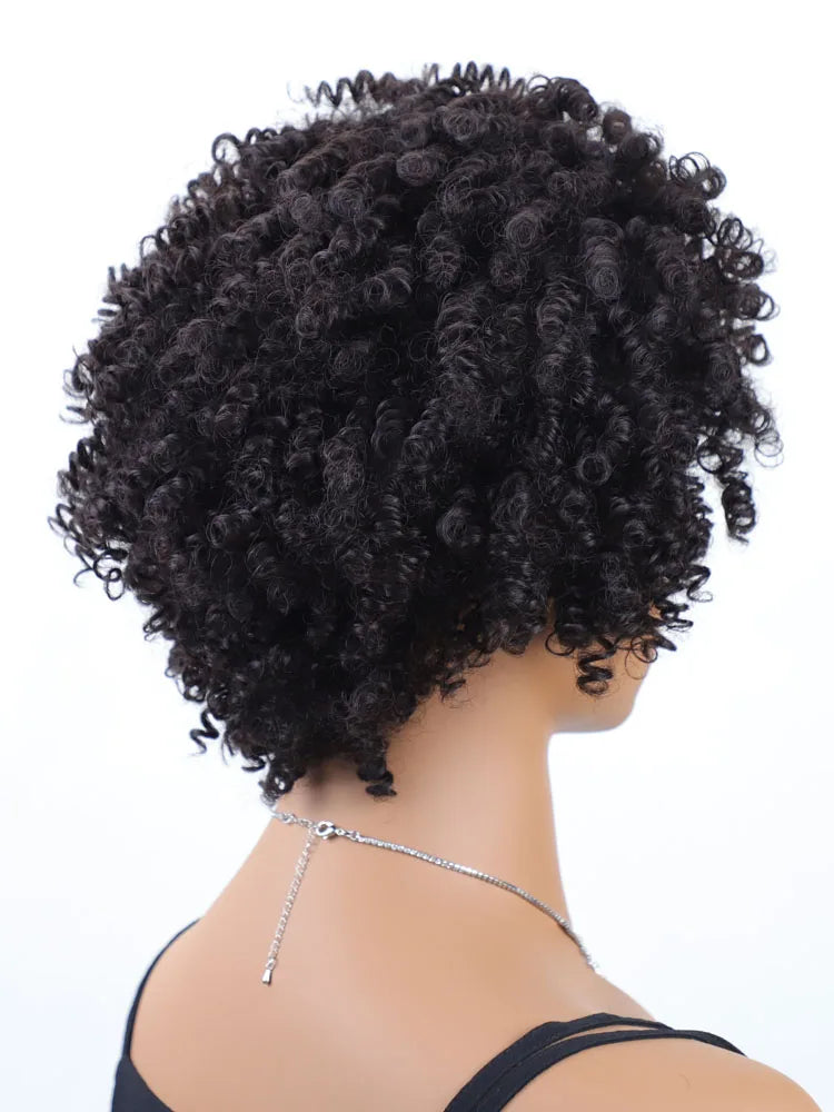 Synthetic Natural Messy Medium Length Curly Black Hair Synthetic Wig Daily Gatherings Halloween High Quality Wigs  For Women